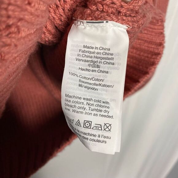 J. Crew Point Sur Boxy Pointelle Cable Knit Pullover Sweater Drop Shoulder Mauve - Picture 9 of 11